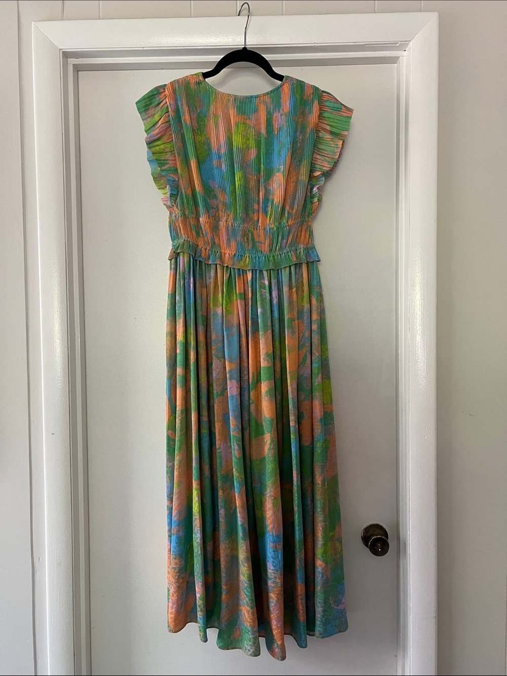 Current Air Islamorada Multicolor Pleated V-Neck Midi Dress - Picture 9 of 10